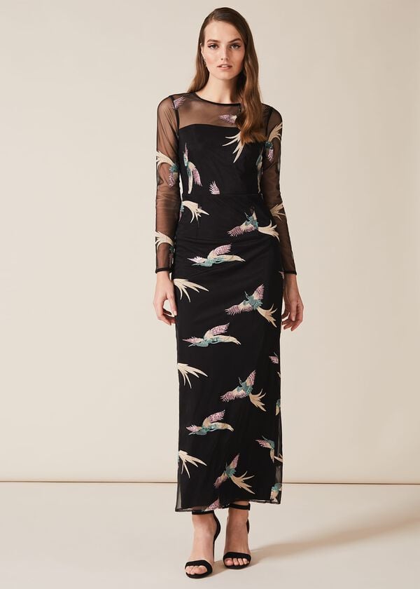 phase eight Astrid Embroidered Bird Dress
