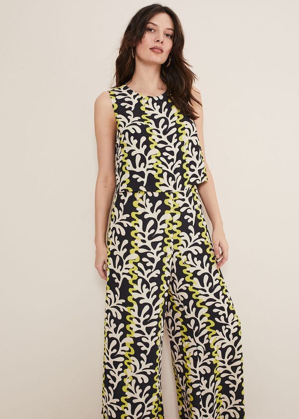 Phase Eight Aubrey Abstract Wide Leg Jumpsuit