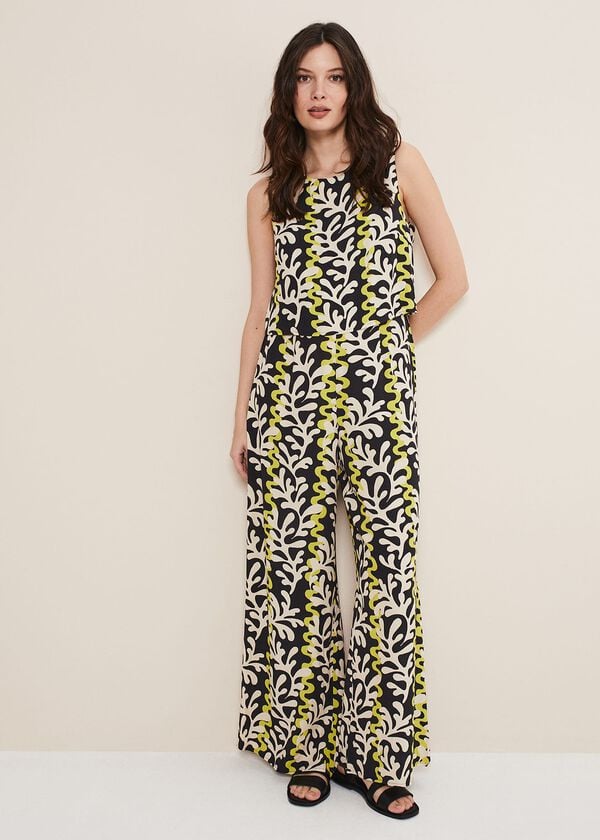 phase eight Aubrey Abstract Wide Leg Jumpsuit