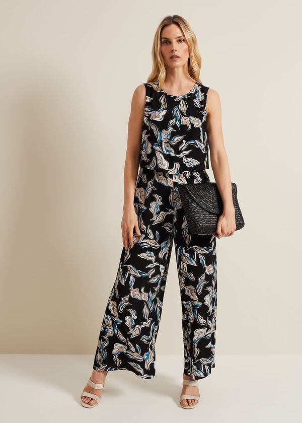 phase eight Aubrey Leaf Print Jumpsuit