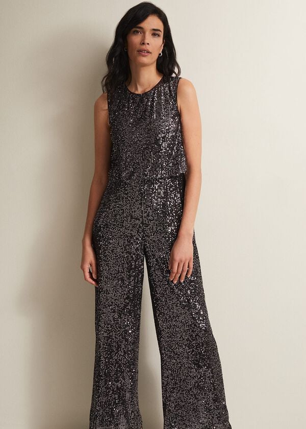 Phase Eight Aubrey Sequin Wide Leg Jumpsuit