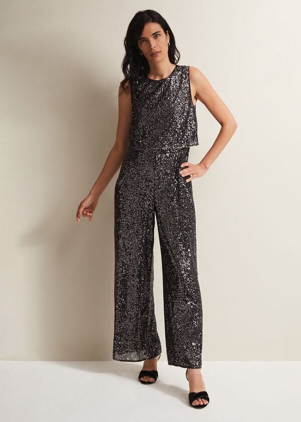 phase eight Aubrey Sequin Wide Leg Jumpsuit