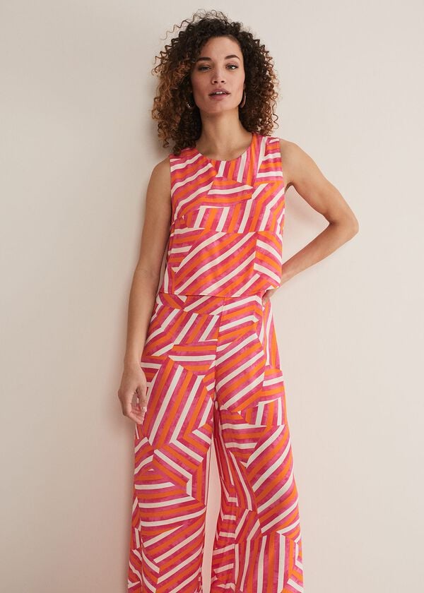Phase Eight Aubrey Striped Wide Leg Jumpsuit