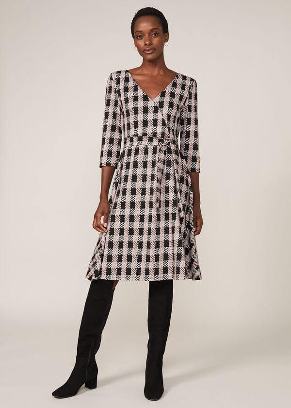 Phase Eight Ava Check Tie Waist Dress
