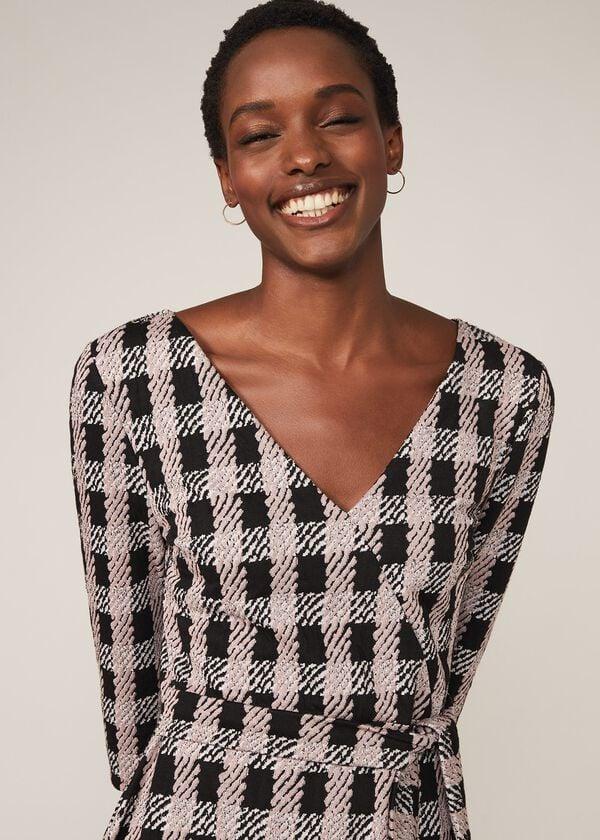 Phase Eight Ava Check Tie Waist Dress