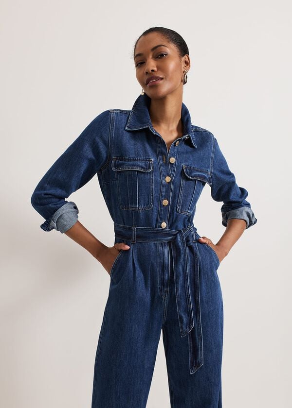 Phase Eight Avalon Denim Utility Jumpsuit