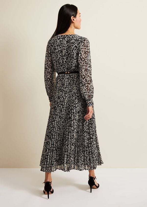 Phase Eight Ayana Spot Pleat Midaxi Dress