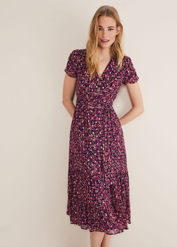 phase eight Azalea Ditsy Short Sleeve Midi Dress