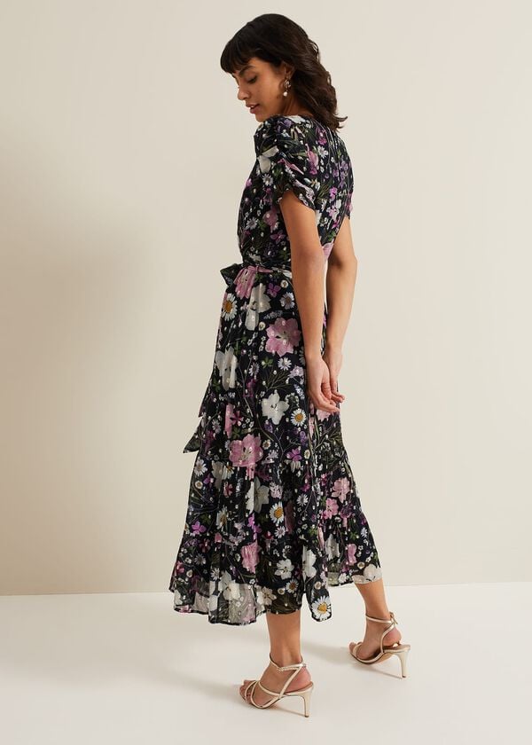 Phase Eight Azalea Print Fil Coupe Dress