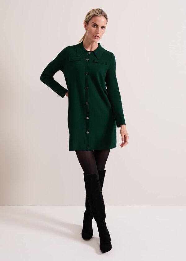 Phase Eight Azealia Fine Knit Collared Tunic Dress