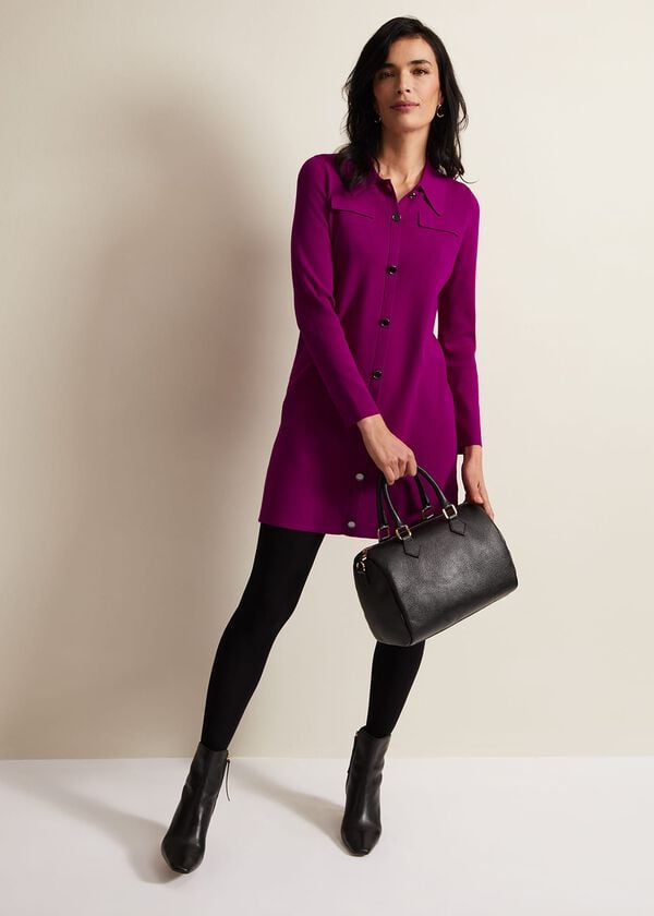 Phase Eight Azealia Fine Knit Collared Tunic Dress