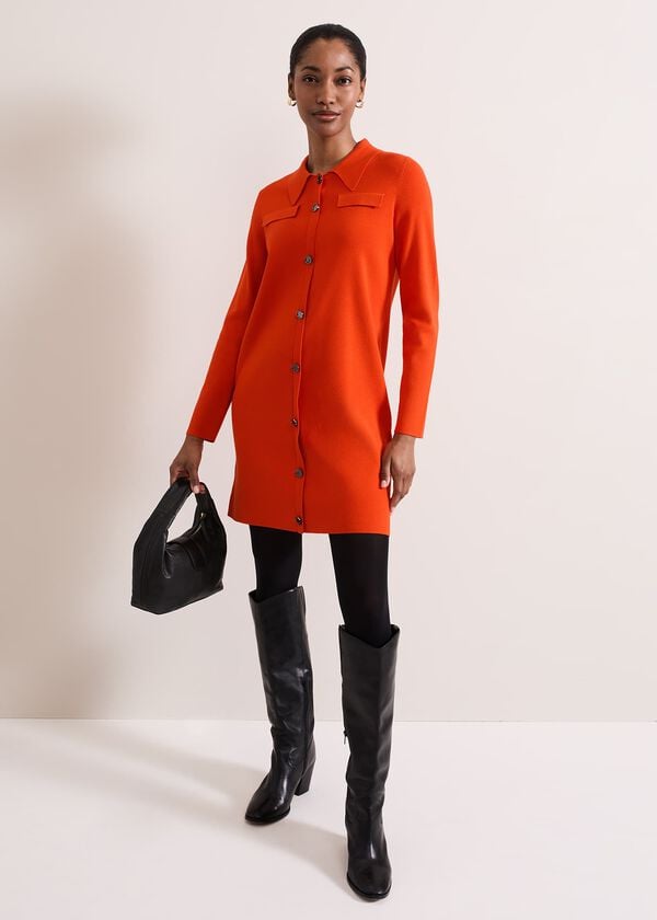 Phase Eight Azealia Fine Knit Collared Tunic Dress