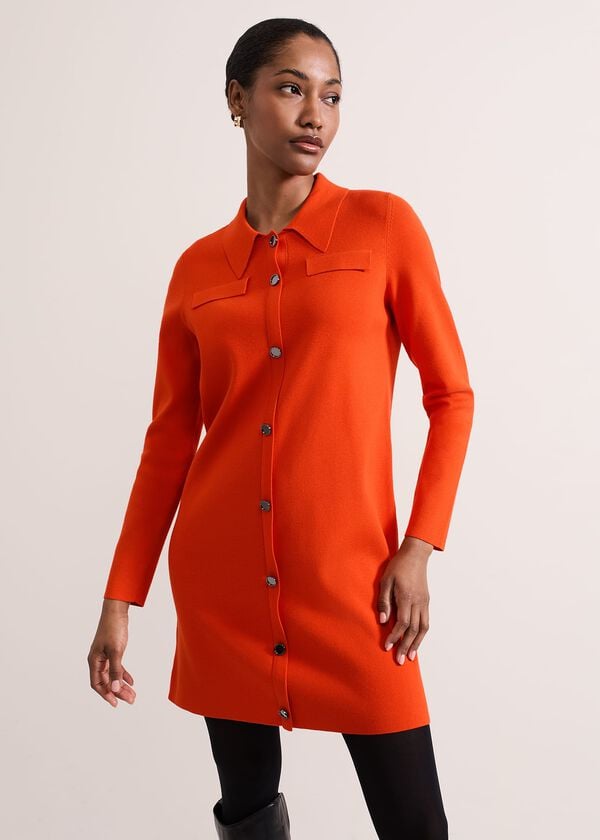phase eight Azealia Fine Knit Collared Tunic Dress