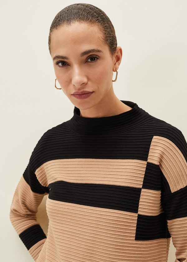 Phase Eight Azera Colourblock Textured Knit Dress