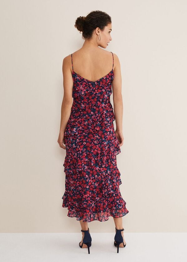 Phase Eight Ballie Floral Ruffled Midi Dress