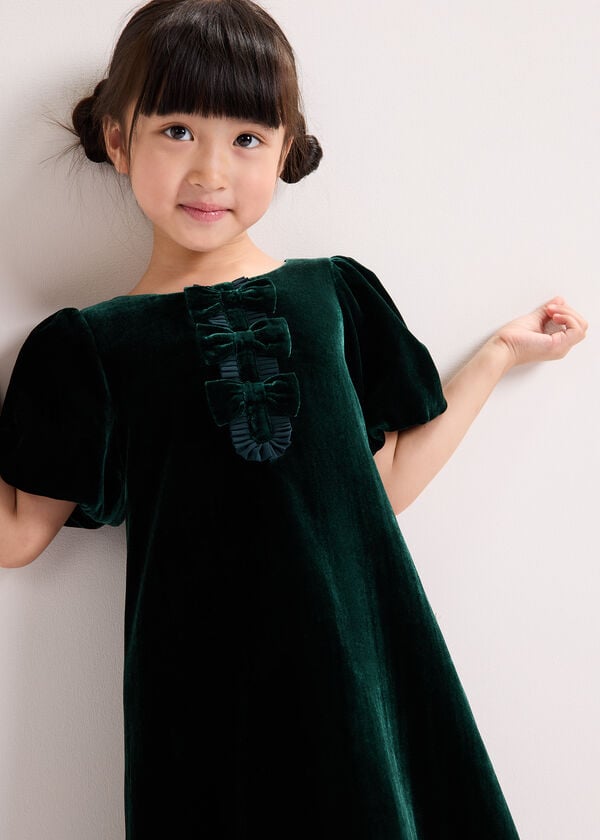 Phase Eight Beatrice Dark Green Velvet Swing Dress