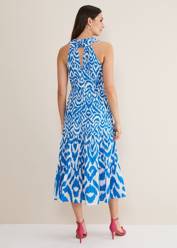 Phase Eight Bella Cross Neck Print Midi Dress