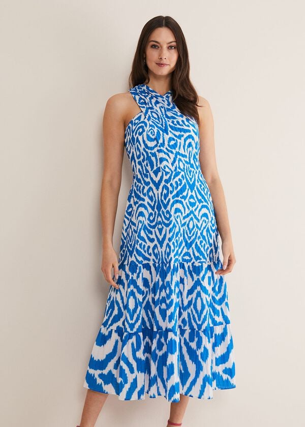 phase eight Bella Cross Neck Print Midi Dress