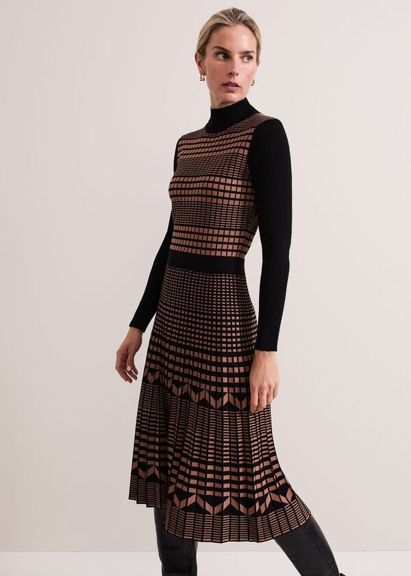 Phase Eight Bethan Geo Jaquard Midi Dress