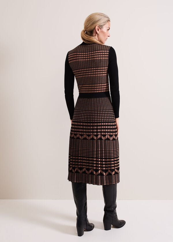 Phase Eight Bethan Geo Jaquard Midi Dress