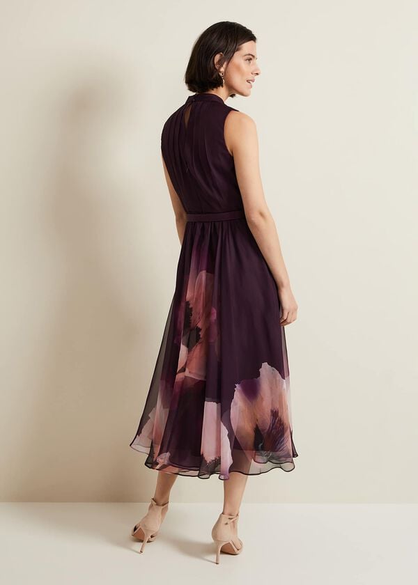 Phase Eight Bethany Placement Print Midi Dress