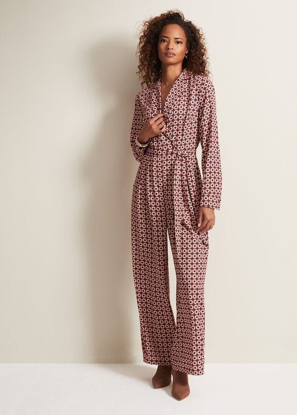 phase eight Bianka Satin Geo Wide Leg Jumpsuit