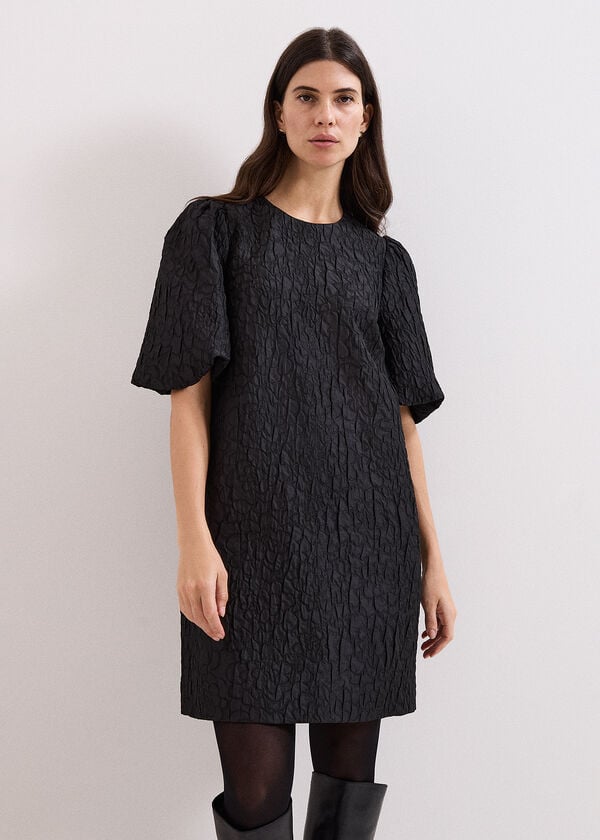 phase eight Black Jaquard Dress
