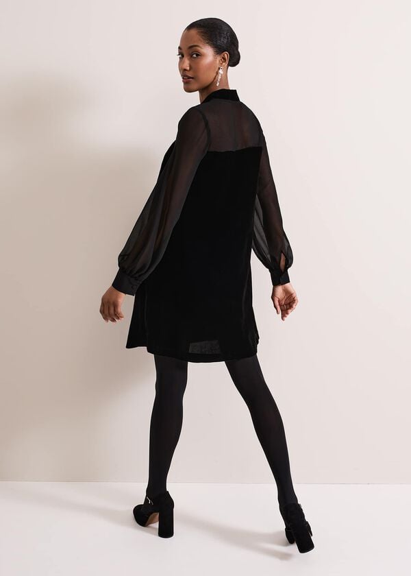 Phase Eight Black Velvet Dress