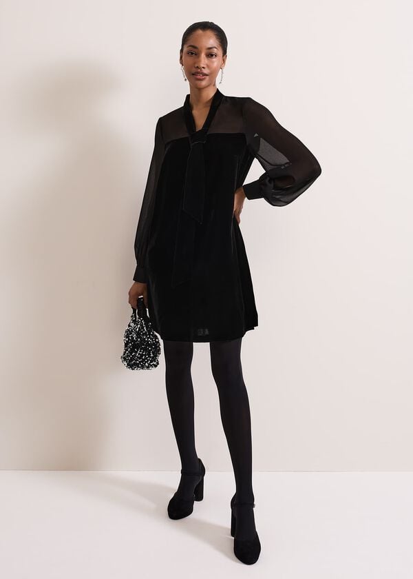 Phase Eight Black Velvet Dress