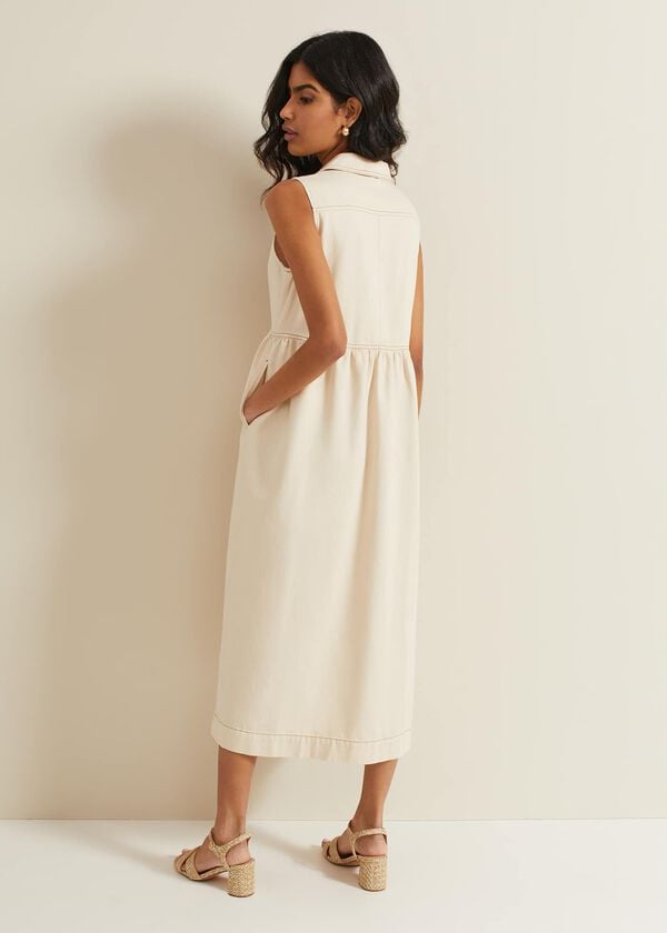 Phase Eight Blakely Zip Denim Midi Dress