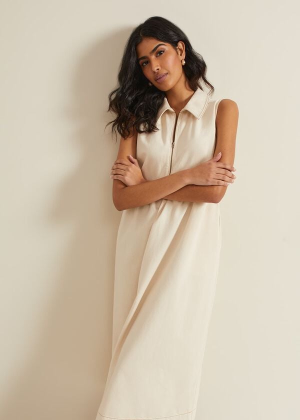 Phase Eight Blakely Zip Denim Midi Dress