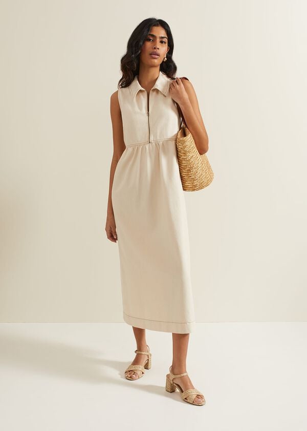 phase eight Blakely Zip Denim Midi Dress