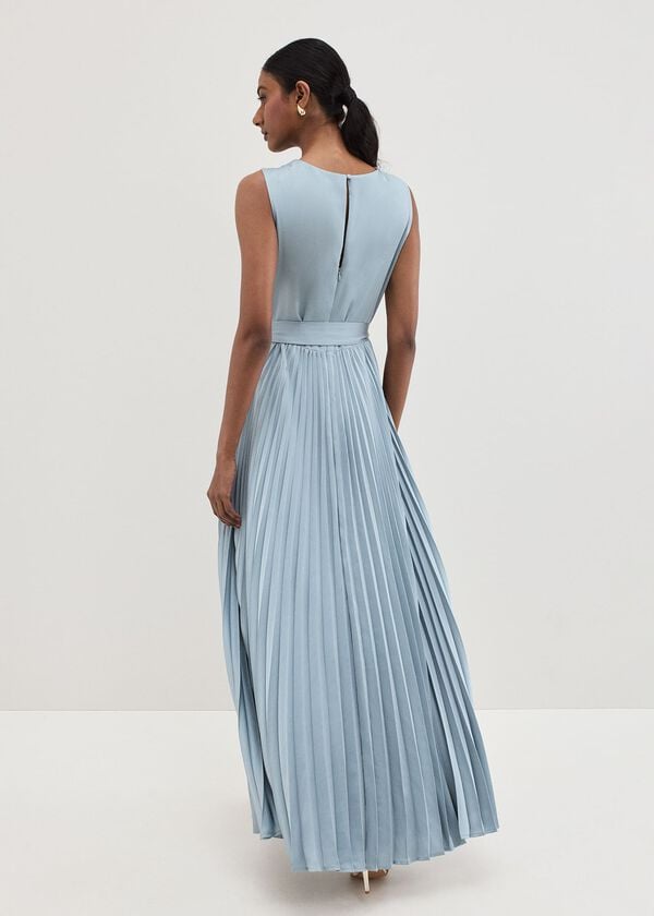 Phase Eight Bonnie Pleated Wrap Satin Maxi Dress