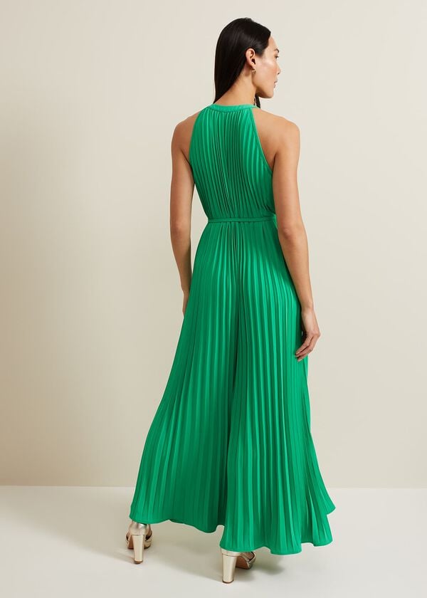 Phase Eight Brea Green Pleat Jumpsuit