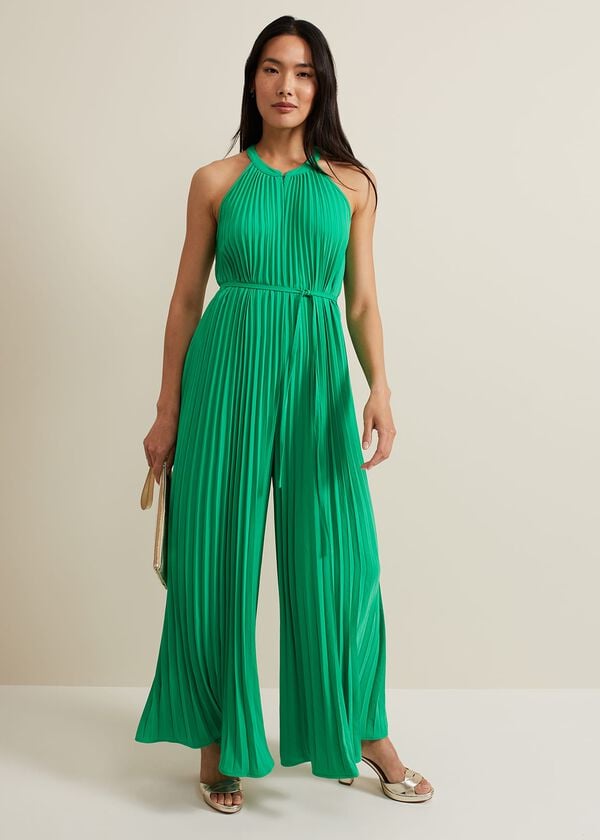 phase eight Brea Green Pleat Jumpsuit