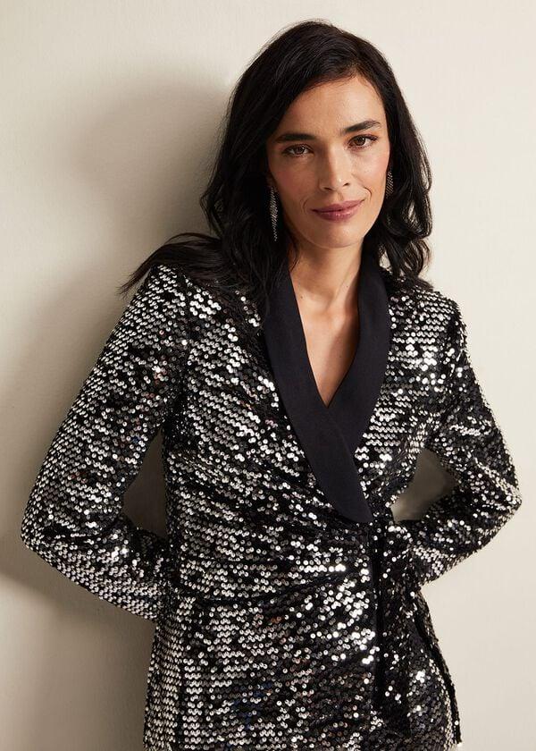 Phase Eight Brea Wrap Tuxe Sequin Dress