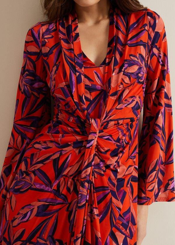 Phase Eight Briella Jersey Leaf Print Maxi Dress