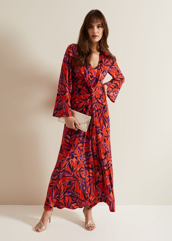 phase eight Briella Jersey Leaf Print Maxi Dress