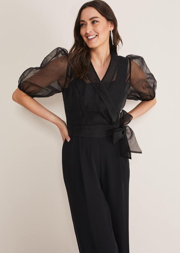 Phase Eight Brontie Puff Sleeve Wide Leg Jumpsuit