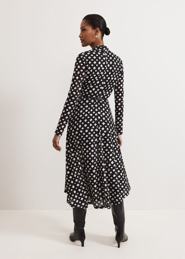 Phase Eight Caitlin Black Printed Mesh Dress