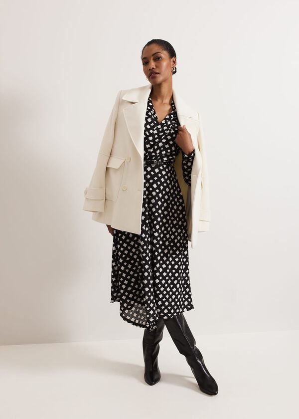 Phase Eight Caitlin Black Printed Mesh Dress