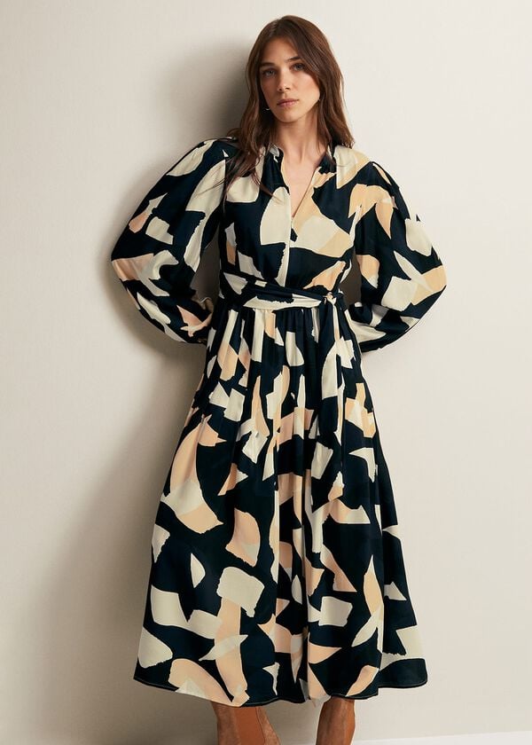 Phase Eight Callie Abstract Midi Dress