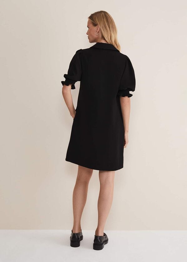 Phase Eight Candice Black Zip Mini Dress