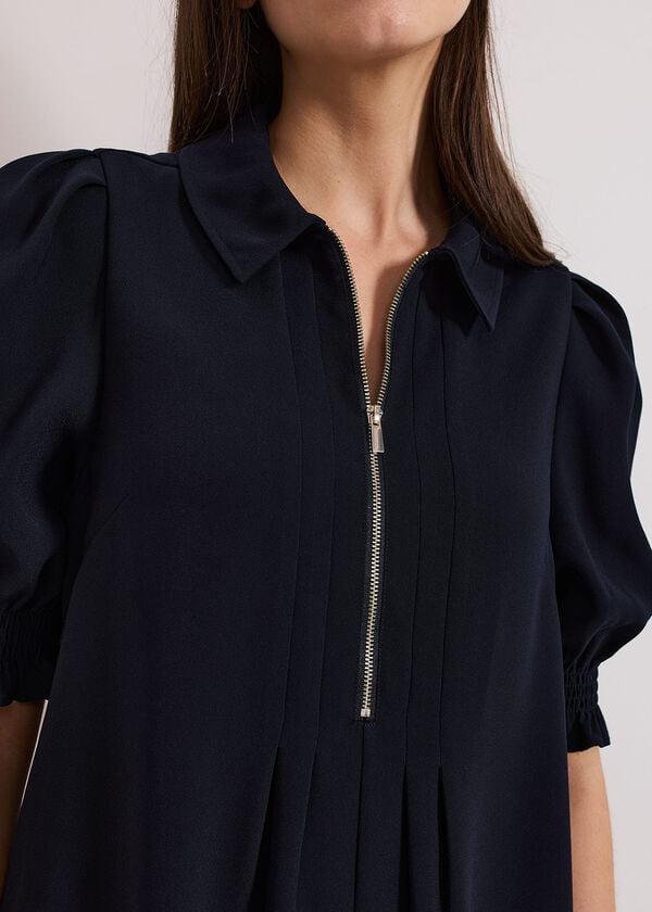 Phase Eight Candice Navy Zip Mini Dress
