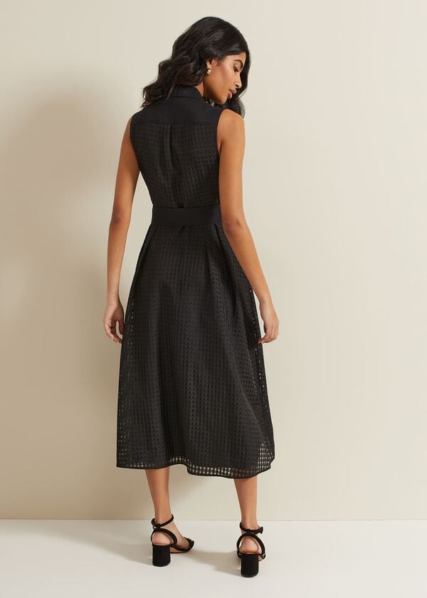 Phase Eight Carey Sleeveless Check Midi Dress