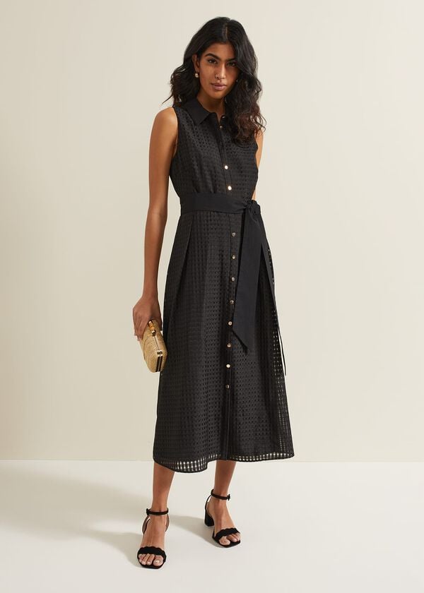 Phase Eight Carey Sleeveless Check Midi Dress