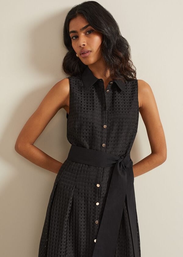 Phase Eight Carey Sleeveless Check Midi Dress