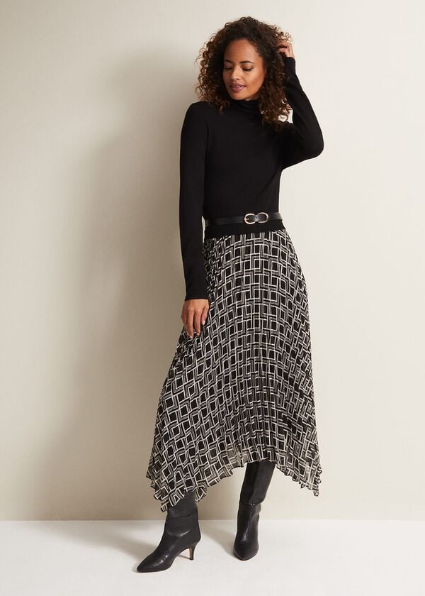 Phase Eight Carle Fine Knit Geometric Dress