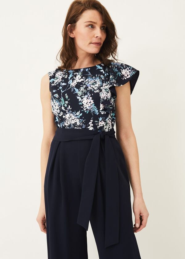 Phase Eight Casey Floral Bodice Tapered Jumpsuit