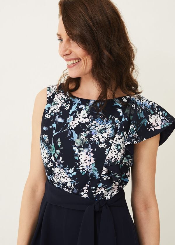 Phase Eight Casey Floral Bodice Tapered Jumpsuit